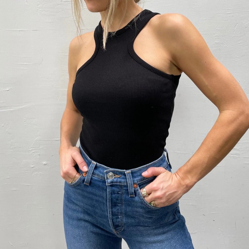 AGOLDE Bea Cutaway Tank black